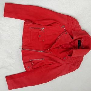 Karen Millen Biker Red Leather Signature Jacket 6